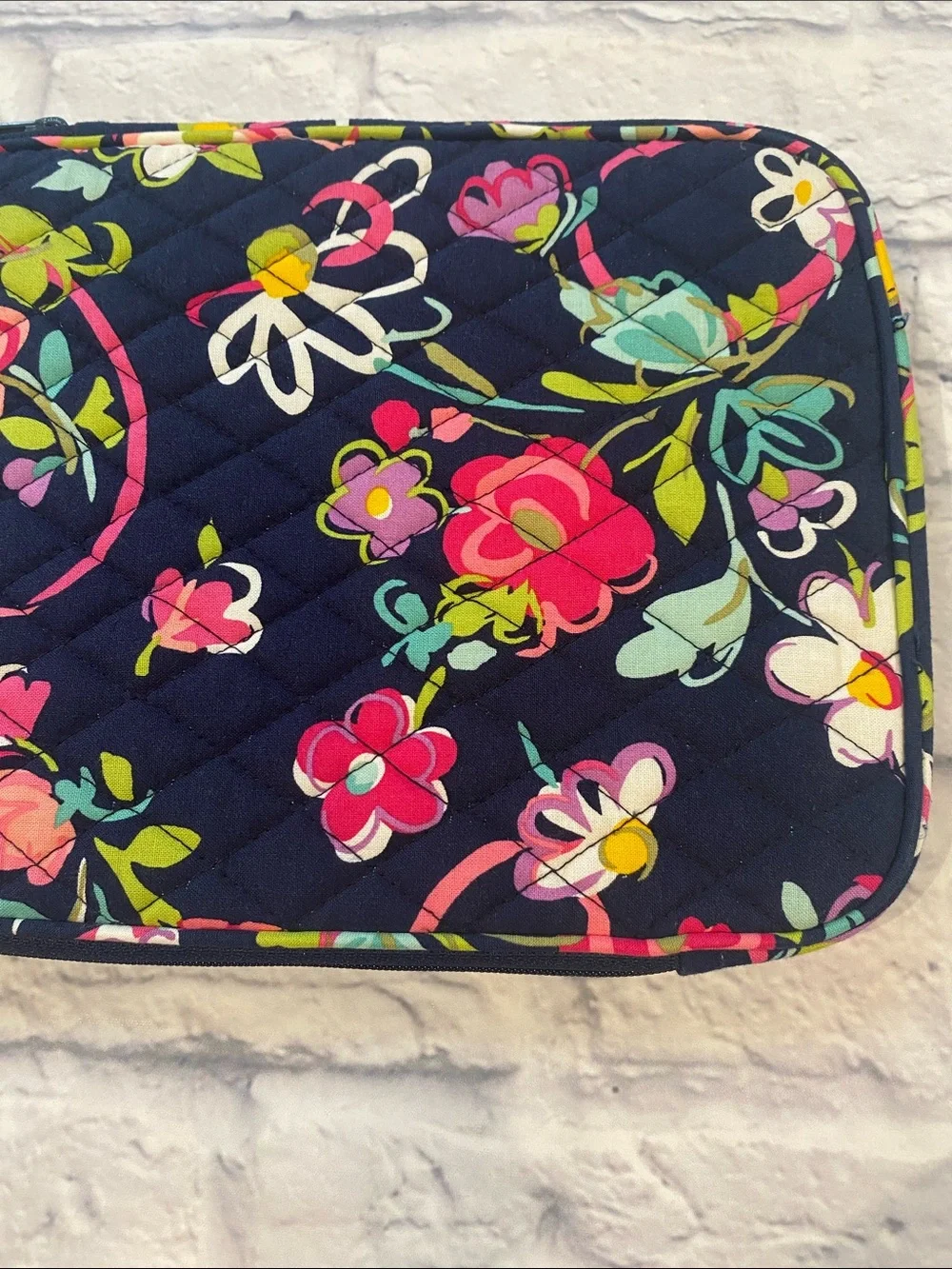 Vera Bradley Navy Ribbons & Floral Quilted Tablet Case